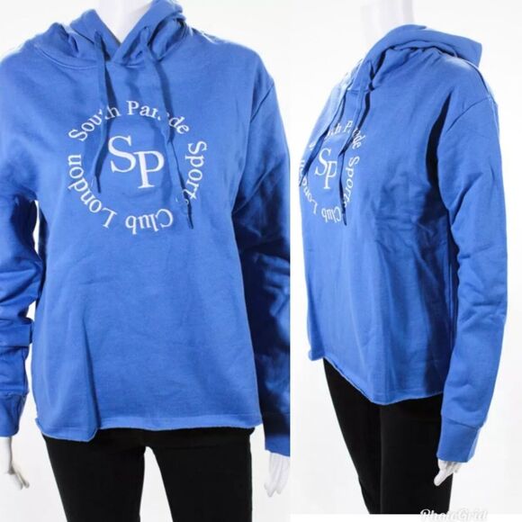 Revolve South Parade Charlie Sports Club Hoodie Ocean Blue Size S - Picture 4 of 10